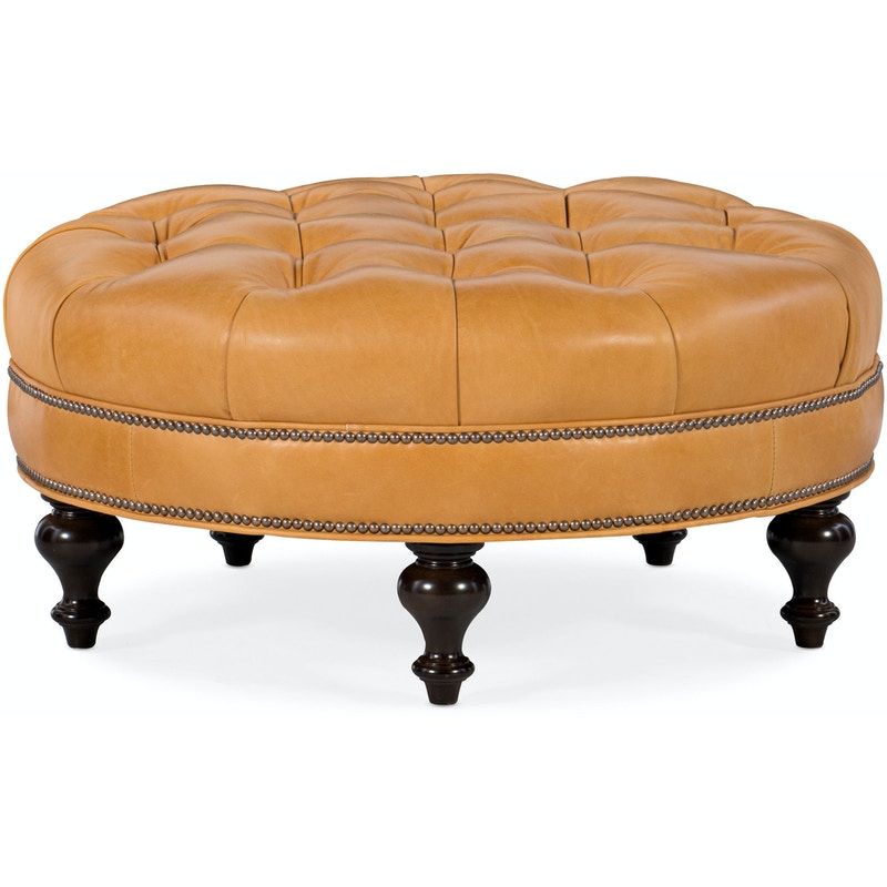 Bradington Young Well-Rounded Tufted Round Ottoman