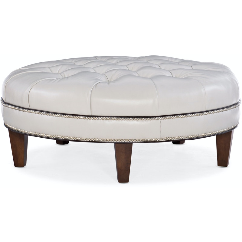 Bradington Young XL Well-Rounded Tufted Round Ottoman