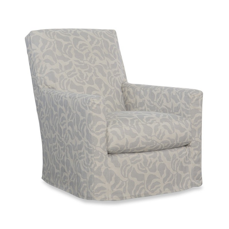 CR Laine Slipcovered Swivel Chair