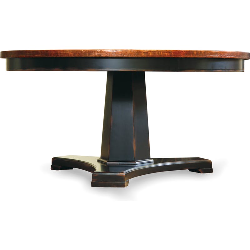 Hooker 60 in Round Pedestal Dining Table Ebony and Copper