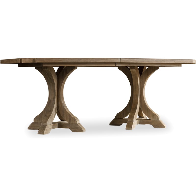 Hooker Rectangle Pedestal Dining Table with 2 20in Leaves