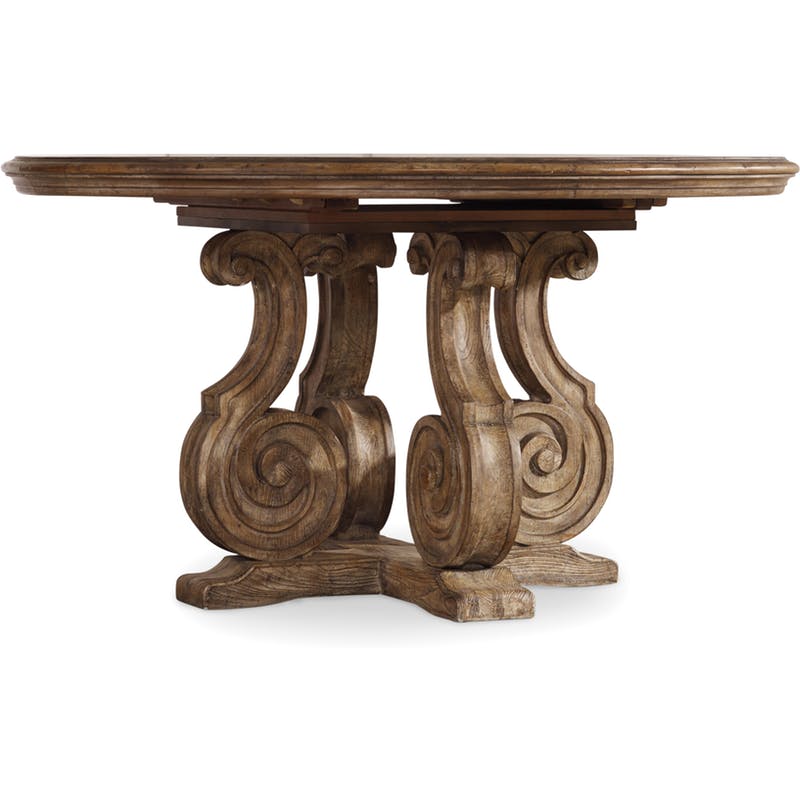 Hooker 54in Pedestal Dining Table with 1 20in Leaf