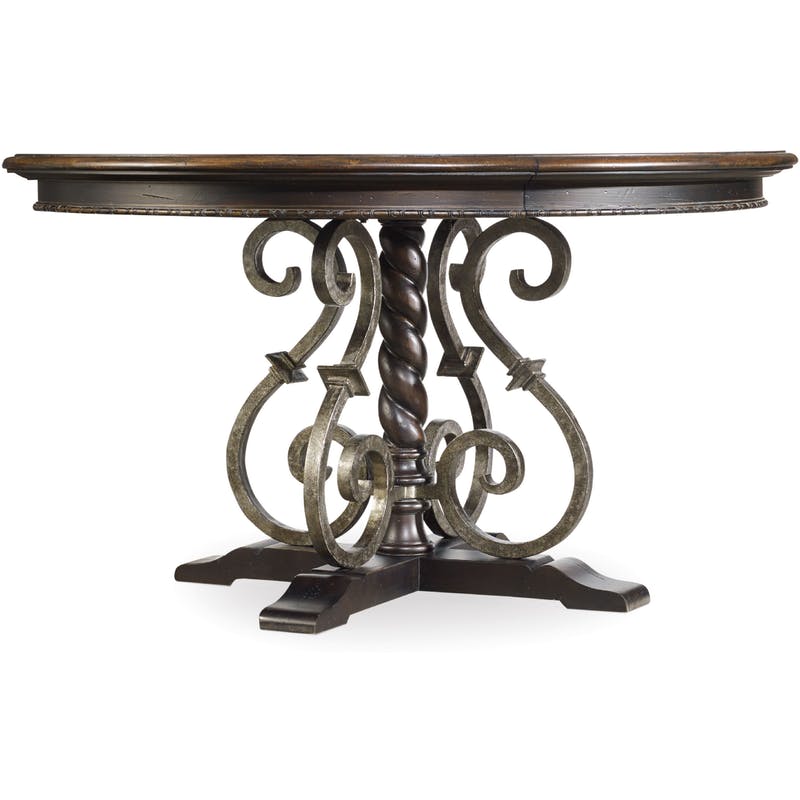 Hooker Round Dining Table with One 18 inch Leaf