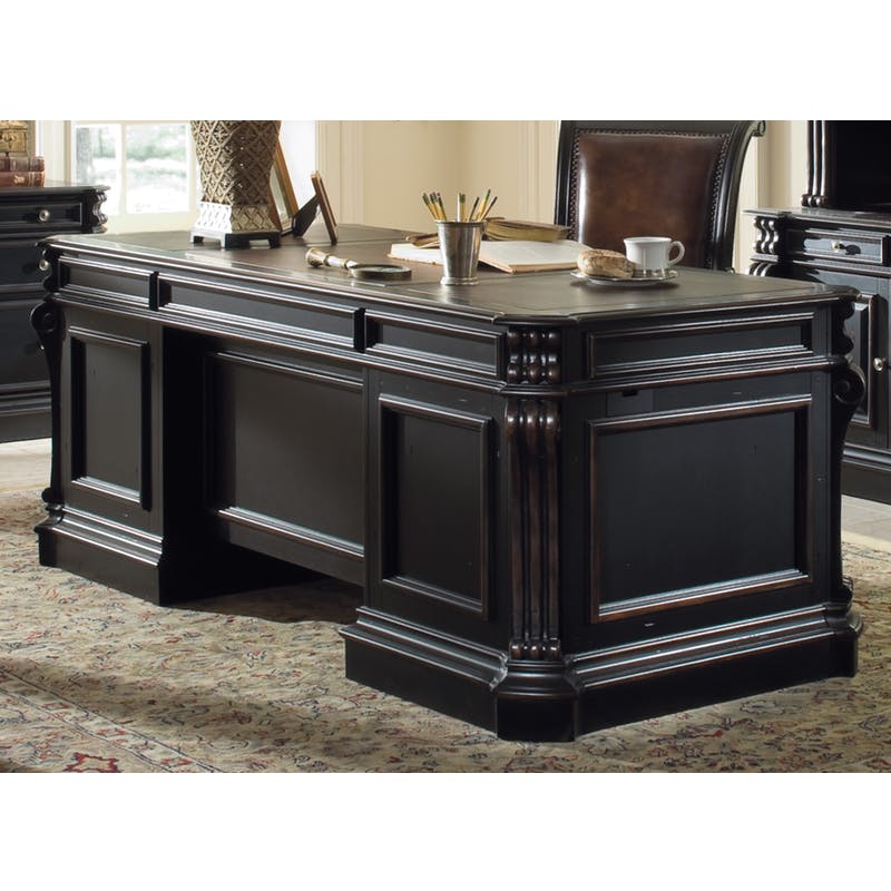 Hooker 76 inch Executive Desk with Wood Panels