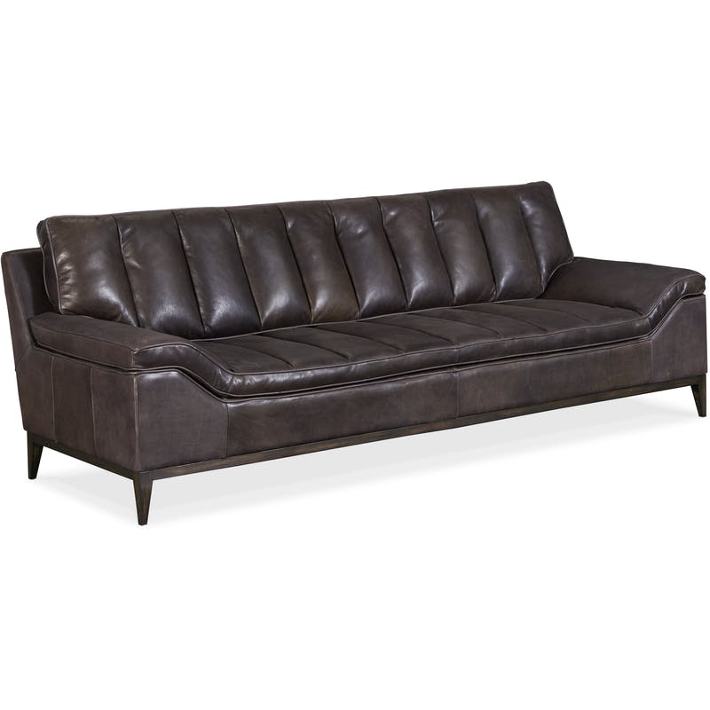 Hooker Leather Stationary Sofa