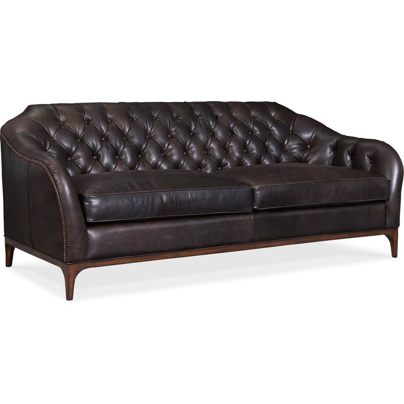 Hooker Leather Stationary Sofa