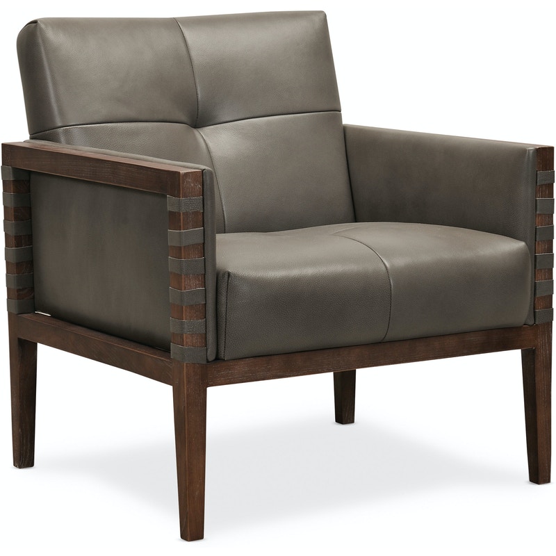 Hooker Carverdale Leather Club Chair with Wood Frame