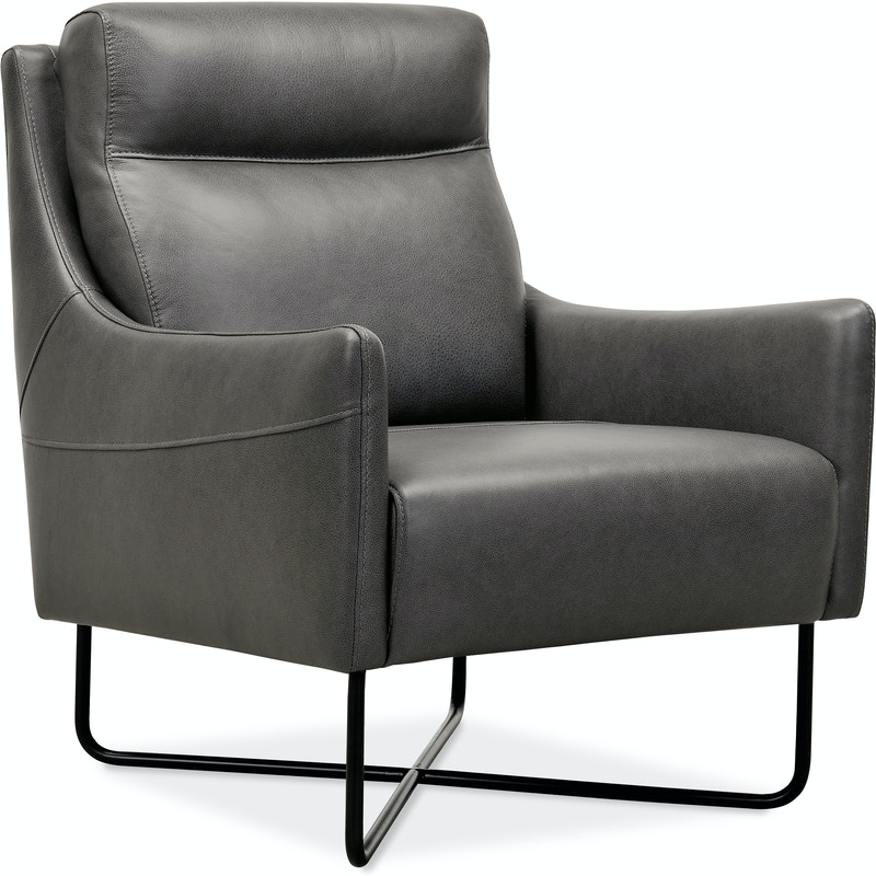 Hooker Efron Club Chair with Black Metal Base