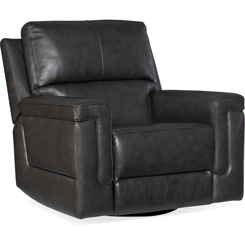 Hooker Gable Leather PWR Swivel Glider with PWR Headrest
