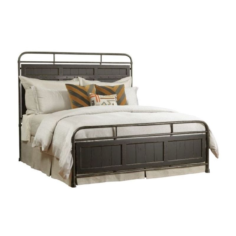 Kincaid Folsom Queen Metal Bed Complete Anvil Finish