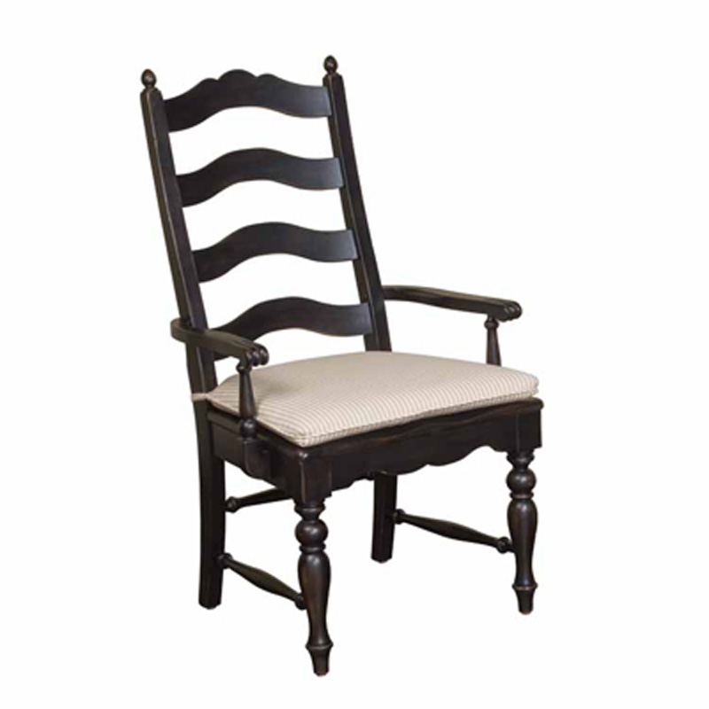 Kincaid Ladderback Arm Chair Black
