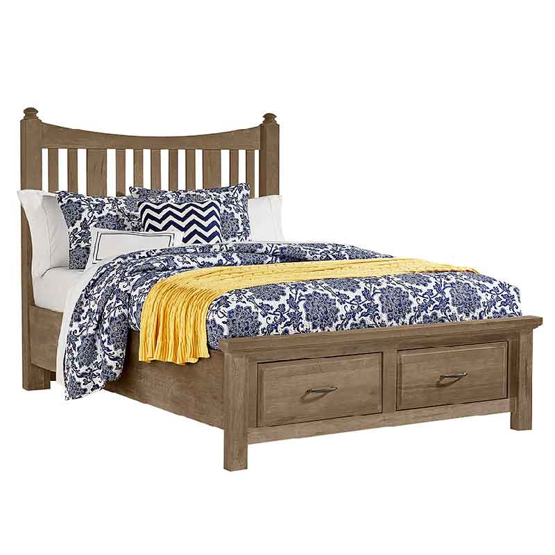Vaughan Bassett Slat Poster Bed with Storage Footboard